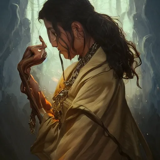 Image similar to man, a soul jar hanging from he's neck portrait, backlight, rim lighting, deep focus, d & d, fantasy, intricate, elegant, highly detailed, digital painting, artstation, concept art, matte, centered, sharp focus, illustration, hearthstone, art by artgerm, greg rutkowski and alphonse mucha