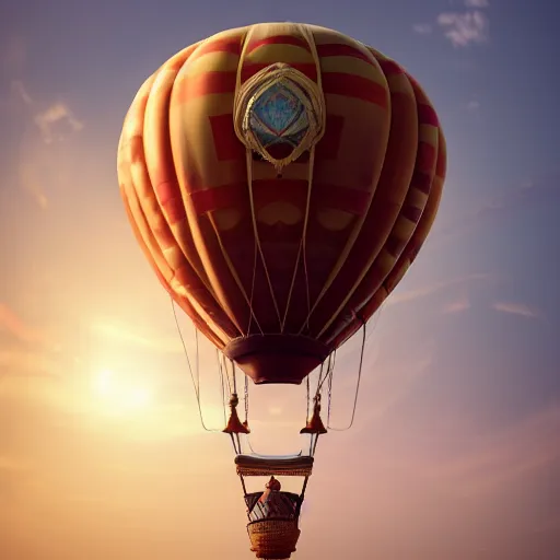 Image similar to a hot air balloon shaped like the corona virus, art by artgerm and greg rutkowski and alphonse mucha, concept art, octane render, unreal engine 5, highly detailed, high quality, 8 k, soft lighting, realistic face, path traced