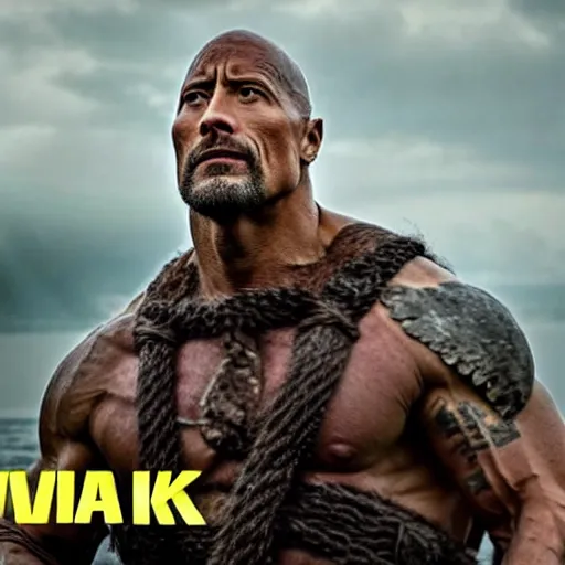 Image similar to dwayne johnson in vikings 4 k quality super realistic