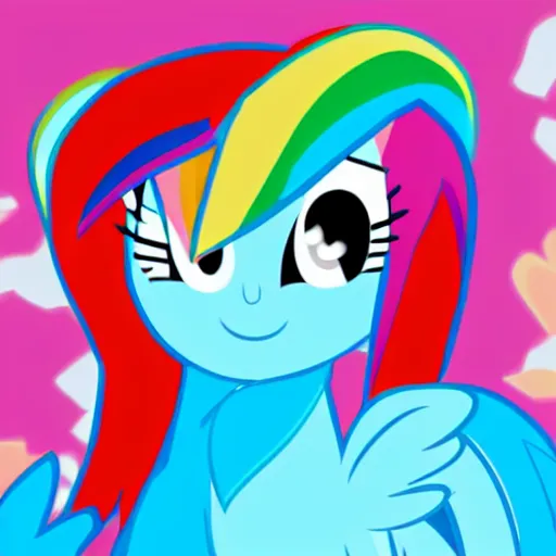 Image similar to rainbow dash eating a hamburger