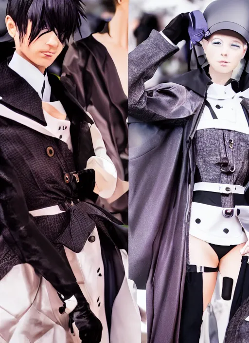 Prompt: dior anime cosplay, runaway photography, high detail