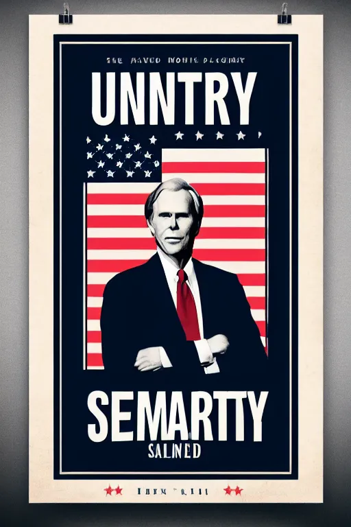 Image similar to minimal movie poster united states senator henry clay, solid colors, cinematic