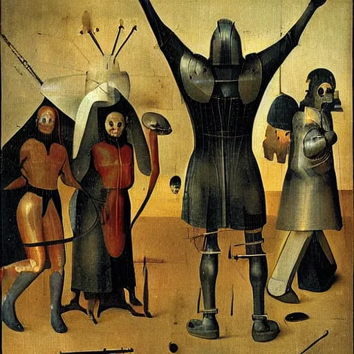 Image similar to cyborgs by hieronymus bosch