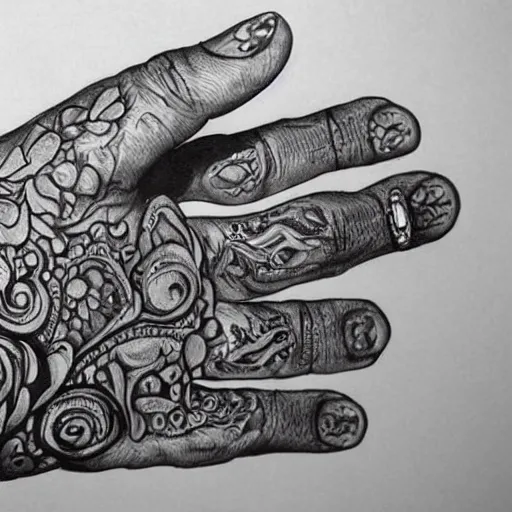 Image similar to human hand, intricate, highly detailed, photorealistic,