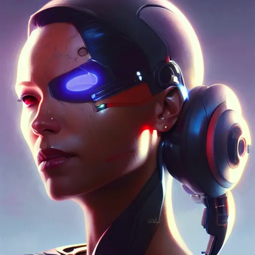 Image similar to cyborg, female, science fiction, portrait, highly detailed, digital painting,, concept art, sharp focus, illustration, art by artgerm and greg rutkowski and magali villeneuve and ilya kuvshinov!