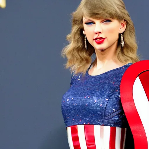 Prompt: taylor swift as captain america