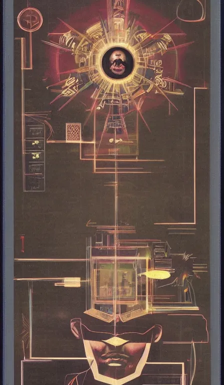 Prompt: GUI for a computer program that transforms you into a Filipino, esoteric, occult, futuristic, app design, web design, Y2K, by Shiro Takatani, Marcel Duchamp, Hannah Hoch