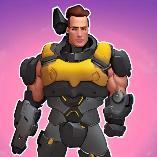 Prompt: Arnold as an Overwatch Hero