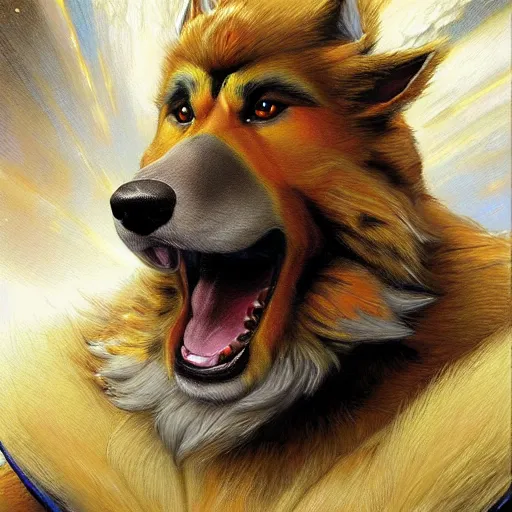 Prompt: a portrait of a arcanine dogman canine star trek officer. highly detailed painting by gaston bussiere, craig mullins, j. c. leyendecker, furry