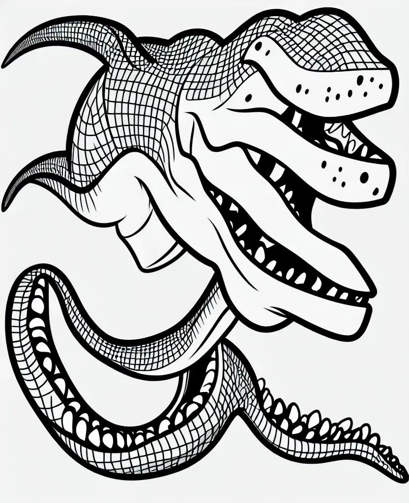 Image similar to dinosaur, graphic art, line art, vector art