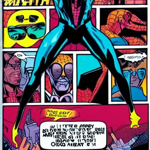 Prompt: mutant spider - man in miami vice
