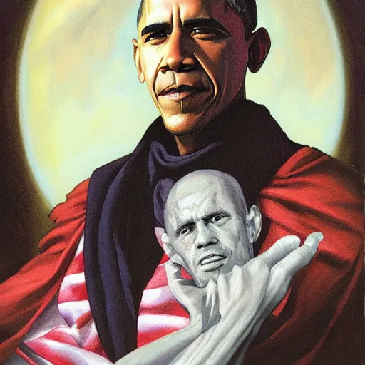 Prompt: obama portrait by gerald brom