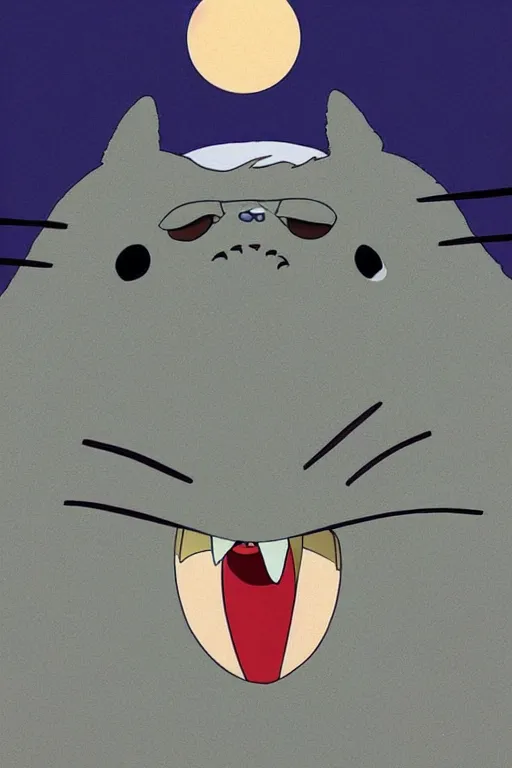 Prompt: portrait of totoro as donald trump by studio ghibli