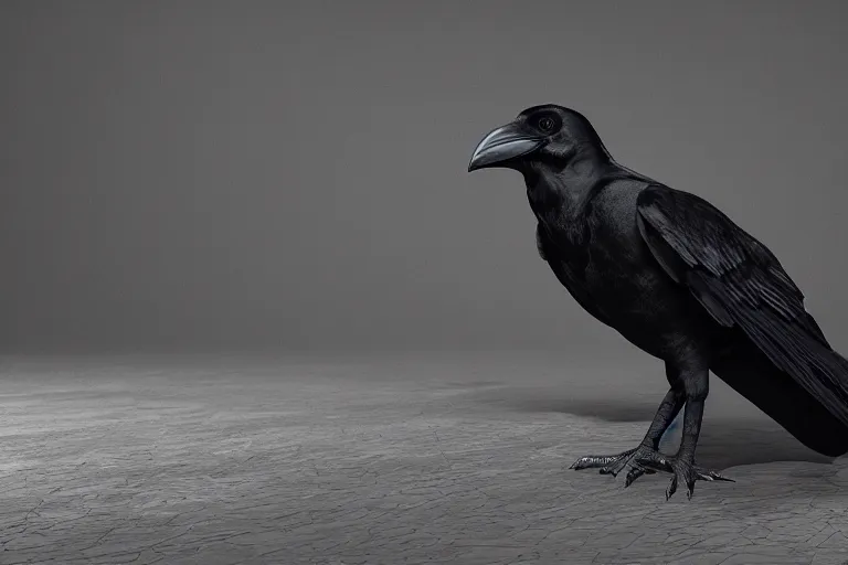 Prompt: the raven bird in the sports arena, octane render, realistic, unreal engine 5, raytracing, trending on artstation