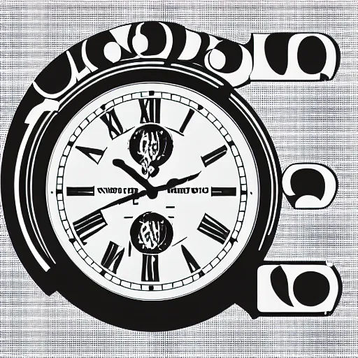 Image similar to a rendering of a clock with 2 4 hours hands and no hours on the clock face