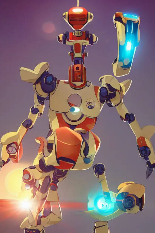 Image similar to metabots medabots medarotto medarot robot minimalist comics, behance hd by jesper ejsing, by rhads, makoto shinkai and lois van baarle, ilya kuvshinov, rossdraws global illumination ray tracing hdr radiating a glowing aura