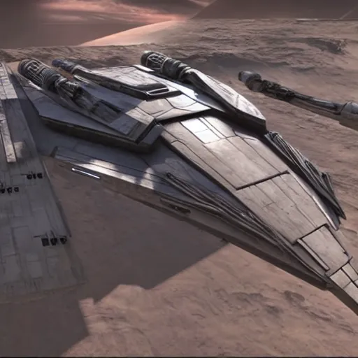 Image similar to a star wars spaceship cinematic, realistic, unreal engine 5