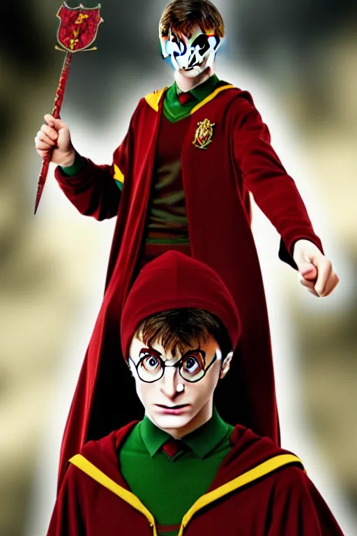 Image similar to harry potter frog mage in a gryffindor form, magic wand, in hogwarts, high details, best composition, dramatic pose, 4 k