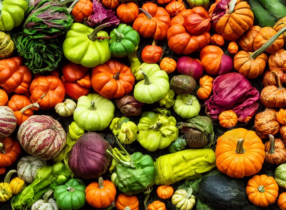 Image similar to photorealistic fall vegetables, stock photography