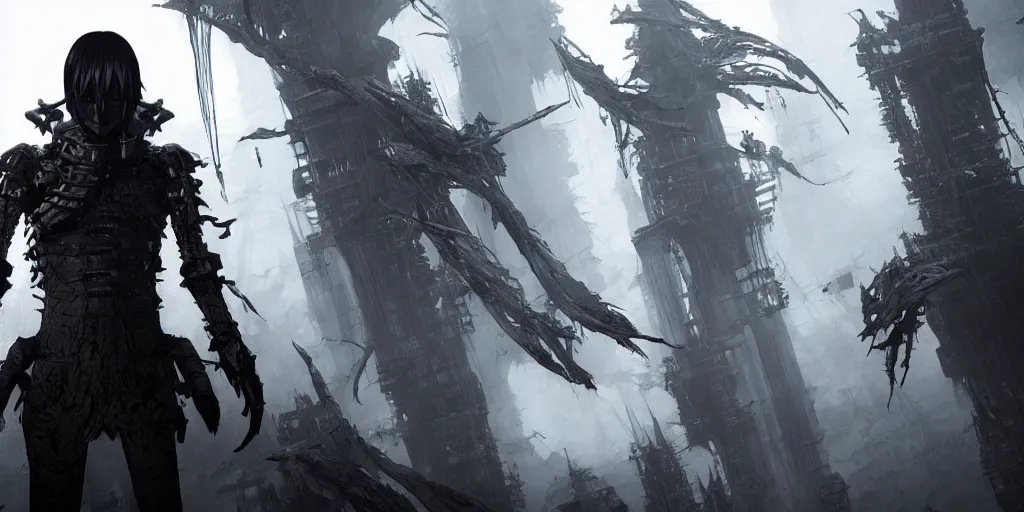 Prompt: grimdark tsutomu nihei blame biomega gothic architecture, unreal engine, 8 k, ultra realistic, ultra detail