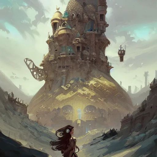 Image similar to walled city in the desert, D&D, fantasy, intricate, elegant, highly detailed, digital painting, artstation, concept art, smooth, sharp focus, illustration, art by Peter Mohrbacher, Peter Mohrbacher