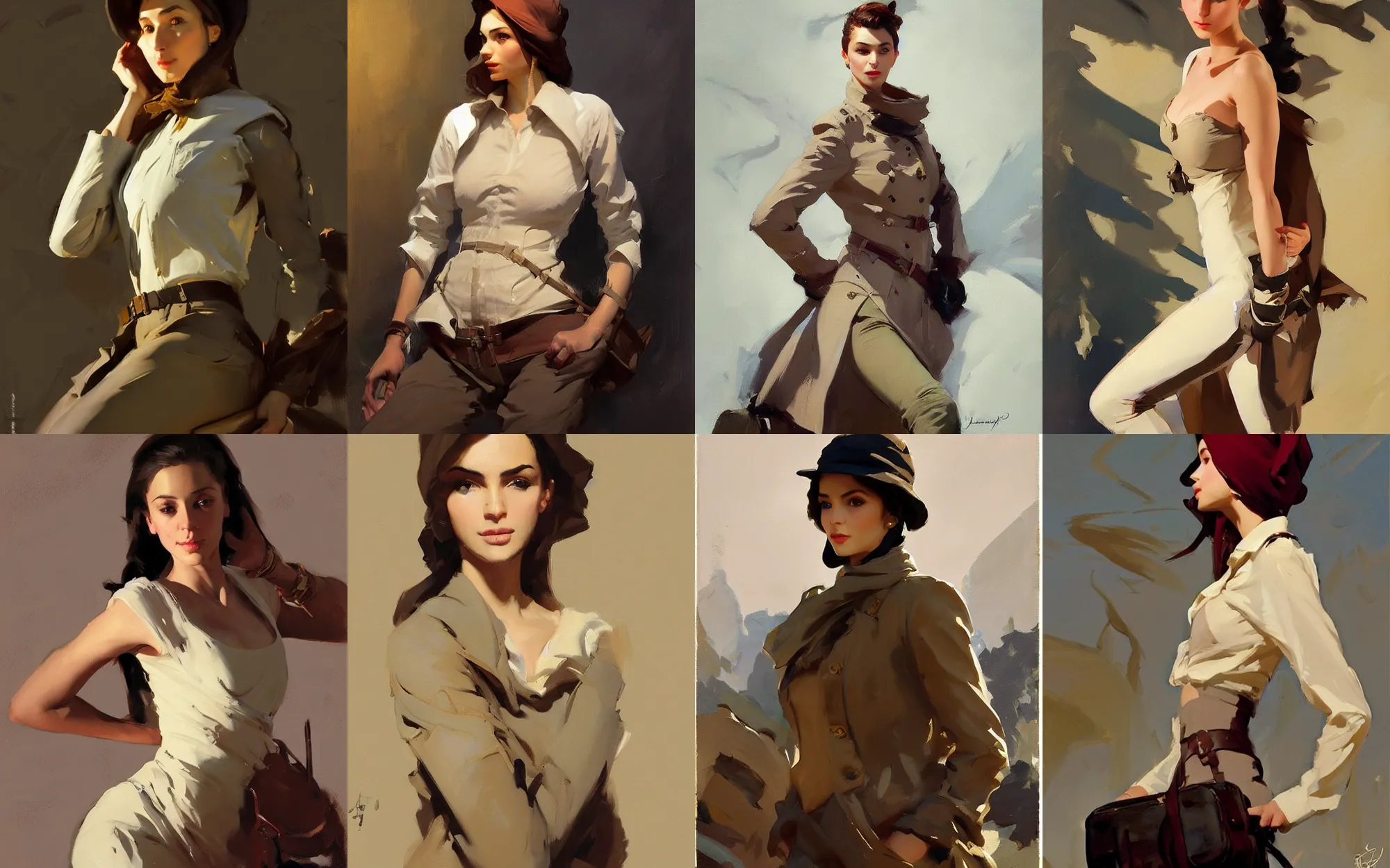 Prompt: portrait of russian iranian model girl jodhpurs winter traveler greg manchess painting by sargent and leyendecker, studio ghibli, fantasy, medium shot, asymmetrical, intricate, elegant, matte painting, illustration, hearthstone, by greg rutkowski, by greg tocchini, by james gilleard, by joe fenton