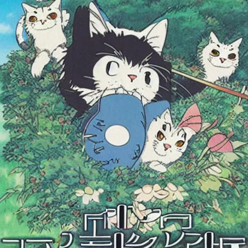 Image similar to studio ghibli tokyotv manga cat