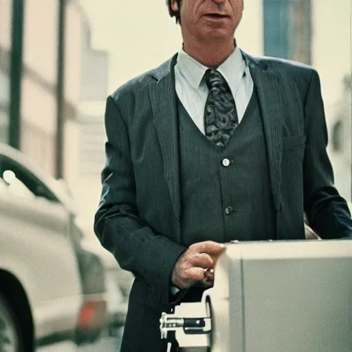 Image similar to still of saul goodman in a martin scorsese movie, 8 0 mm film