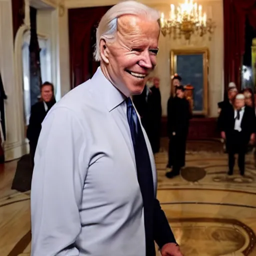 Prompt: joe biden wearing full rick owens