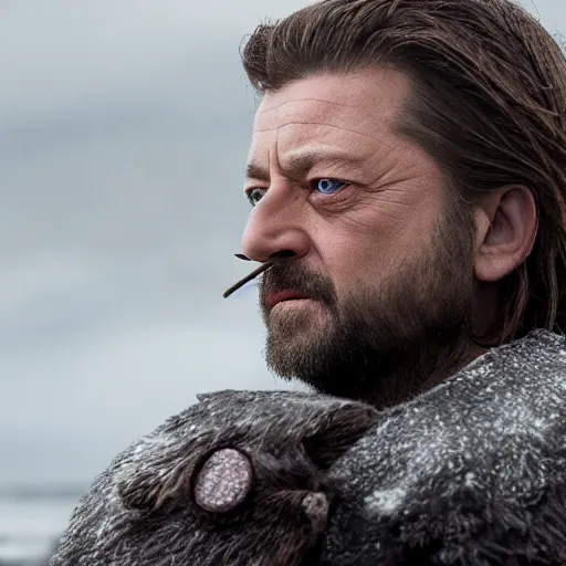 Prompt: Charlie Kelly as Ned Stark, Stephen youll, Michael Whelan, 8k photography