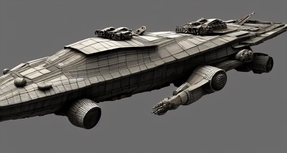 Image similar to highly detailed cinematic scifi render of 3 d sculpt of fury road spaceship, guardians of the galaxy, star wars