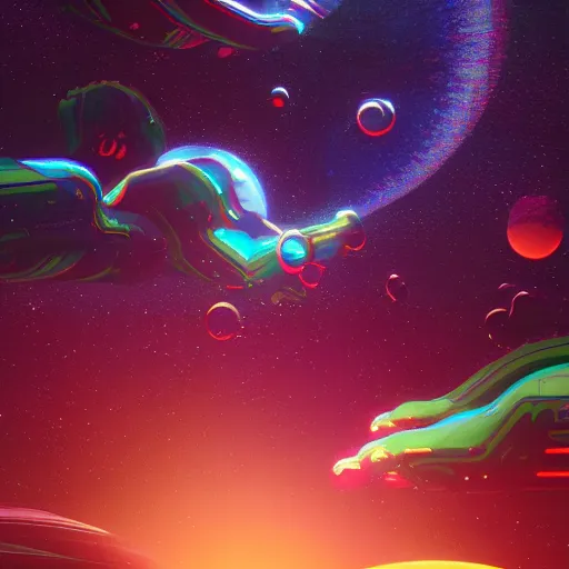 Image similar to psychedelic liquids space people, colorful, cinematic, by wlop, by ilyu kuvshinov, by greg rutkowski, by makoto shinkai, super detailed, unreal engine 5, octane render, vfx, houdini, 8 k, super realistic