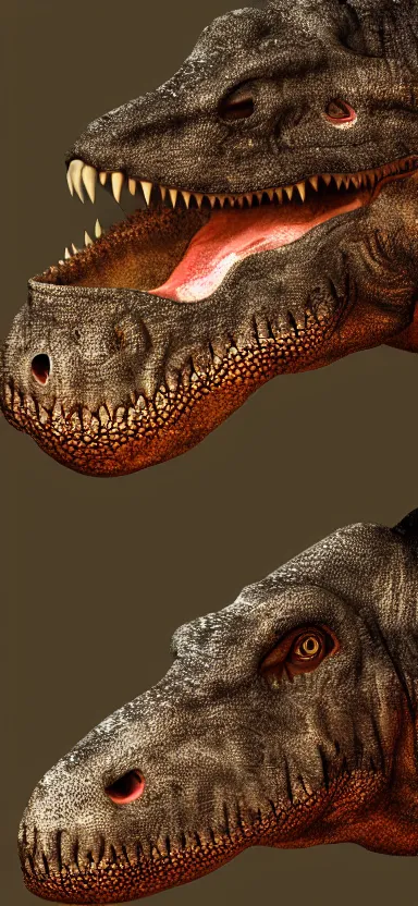 Image similar to “ a aerial photo of tyrannosaurus, side shot, by shunji dodo, 8 k resolution, high quality ”