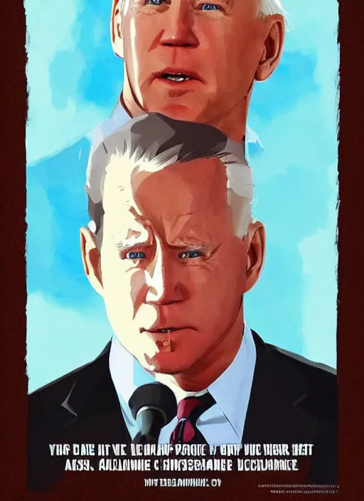 Image similar to biden, channing tatum portray united states president joe biden, minimalist movie poster, theatrical poster, fan art, digital art, trending on artstation