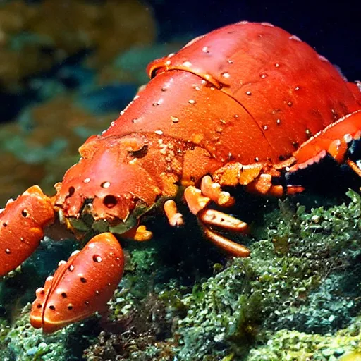 Prompt: a realistic an very detailed tank lobster