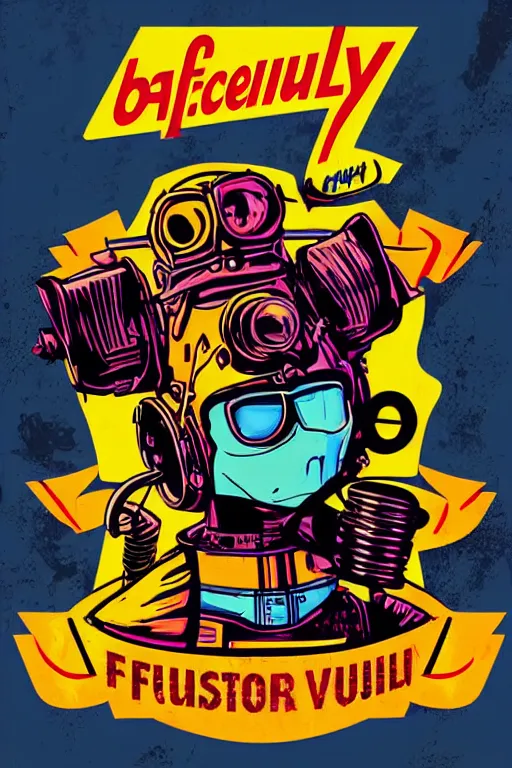 Image similar to fallout 7 6 retro futurist illustration art by butcher billy, sticker, colorful, illustration, highly detailed, simple, smooth and clean vector curves, no jagged lines, vector art, smooth andy warhol style