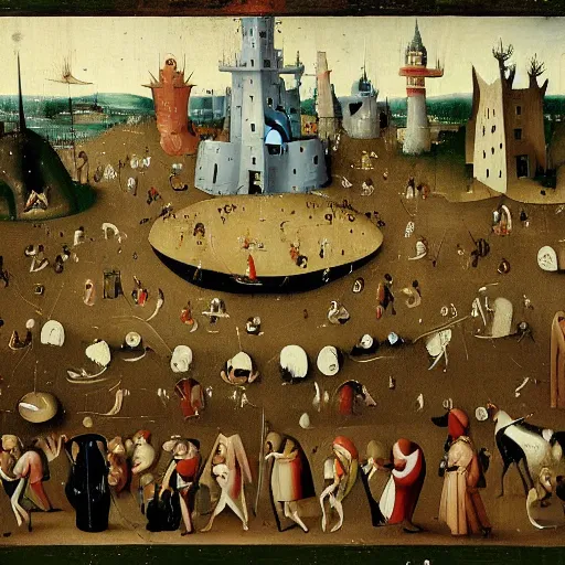 Image similar to painting of Where’s Waldo by Hieronymus Bosch