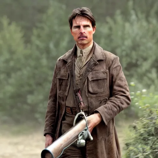 Image similar to Tom Cruise playing Daniel Plainview in There Will Be Blood