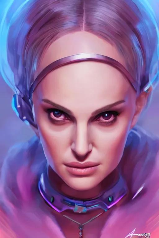 Prompt: Natalie Portman as Jinx from Arcane Digital painting, 4k, HDR, concept art, smooth, sharp focus, illustration, art by artgerm