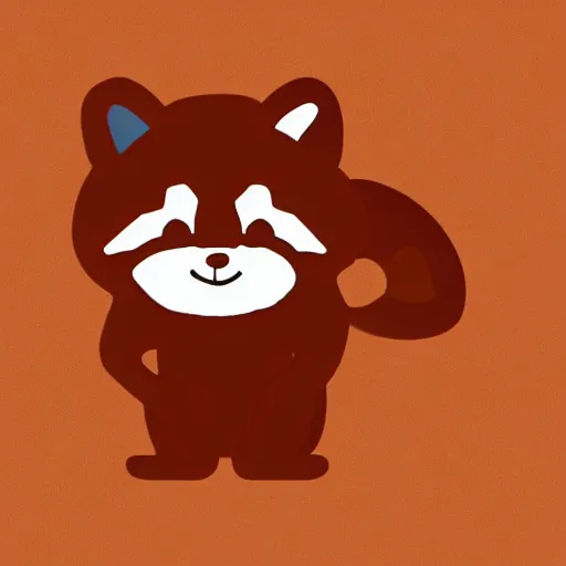 Image similar to a cute red panda sleeping, digital art, icon, 2 d vector logo, cartoon