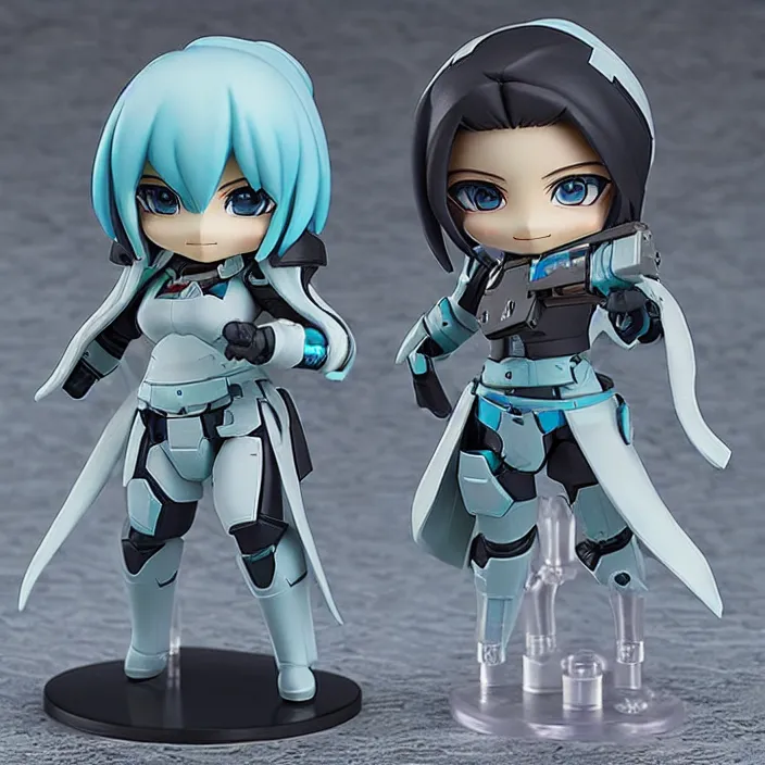 Image similar to destiny commander zavala, an anime nendoroid of commander zavala, figurine, light blue skin, detailed product photo