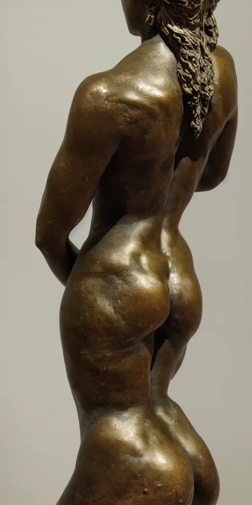 Prompt: detailed photo of an old bronze patina statue of most beautiful woman, full body portrait, various seducing pose, aphrodite, venus, photorealism, intricate detail, museum diffuse lighting
