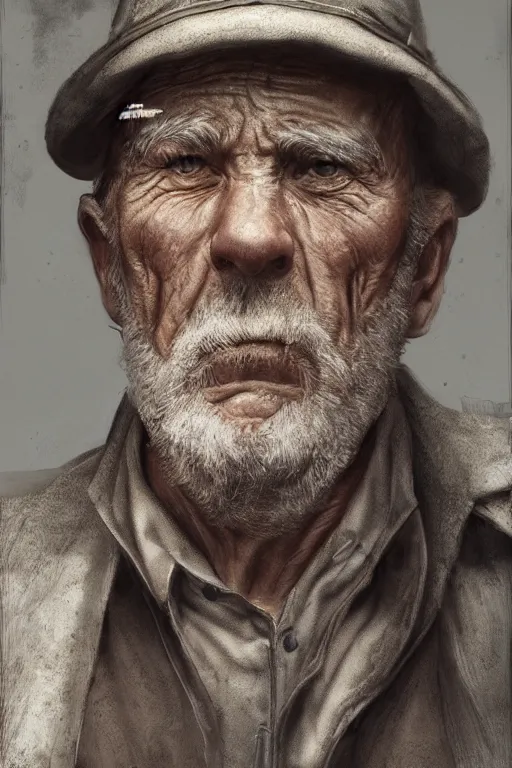 Prompt: portrait, one old Fischer man, Single face, dramatic lighting, cinematic, establishing shot, extremly high detail, photo realistic, cinematic lighting, post processed, concept art, artstation, matte painting, style by eddie mendoza, raphael lacoste, alex ross