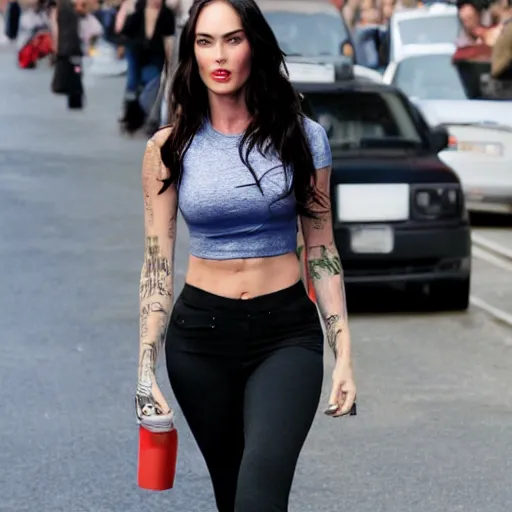 Prompt: megan fox photo 8 k in crop top