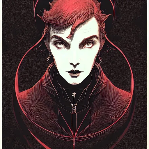 Image similar to portrait top light, by killian eng and joe fenton and martin deschambault and conrad roset, inspired by victorian detectives, red and grey only, etching, fine, sharp high detail,