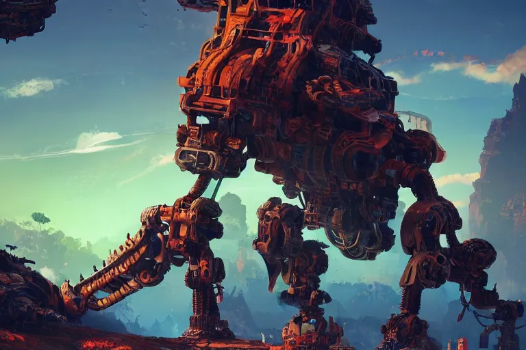 Image similar to scorcher machine mecanical creature robot of horizon forbidden west horizon zero dawn bioluminiscence global illumination ray tracing hdr fanart arstation by ian pesty and alena aenami artworks in 4 k