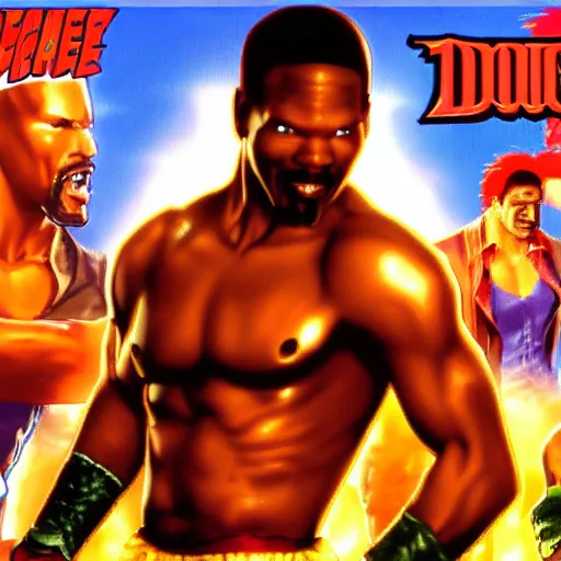 Image similar to portrait of jamie foxx in double dragon video game splash screen