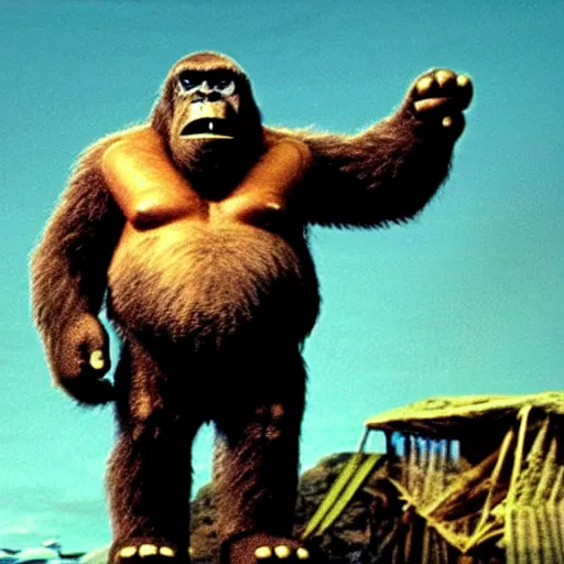 Image similar to A movie still of Danny Devito as King Kong