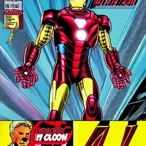 Prompt: Elon musk as iron man, marvel comics