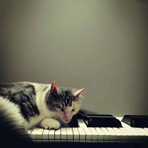 Prompt: “ cat sitting on piano, professional photography ”